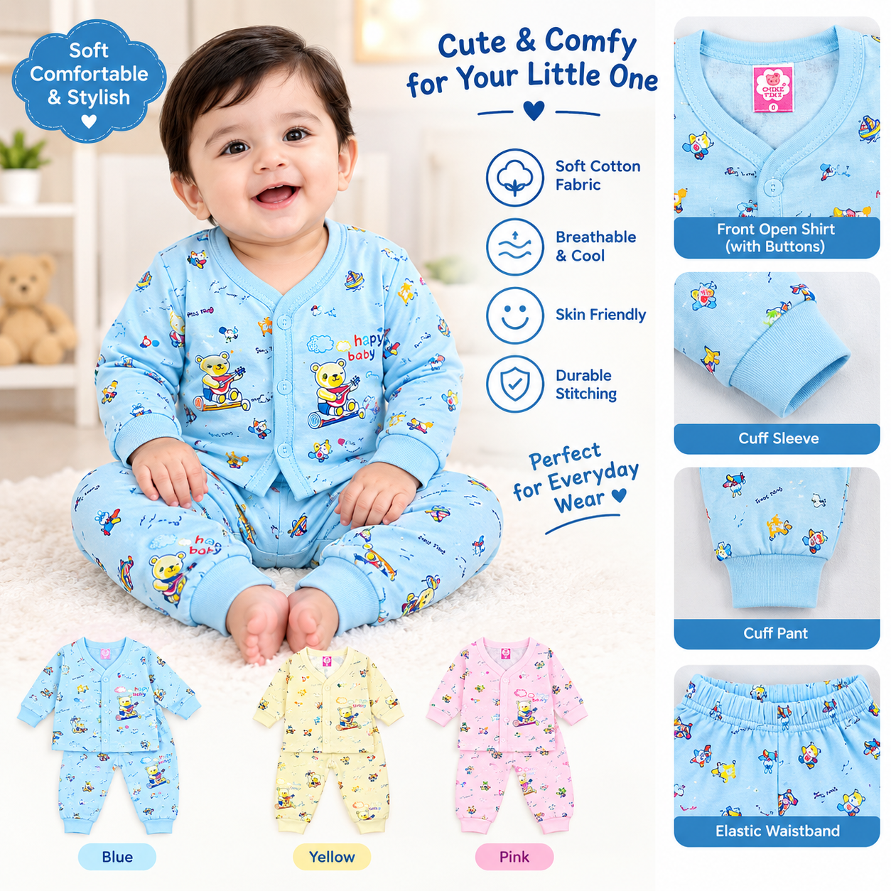 Baby Full T-Shirt Pant with Cuff