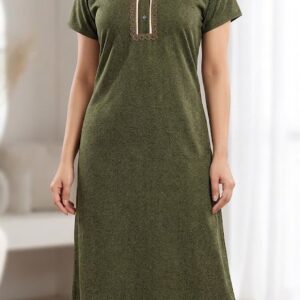 Alfine Plain Collar lace Nighty